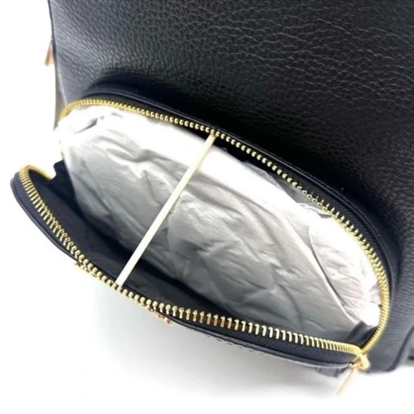 Michael Kors Medium Jaycee Backpack Black/Gold - Picture 7 of 11